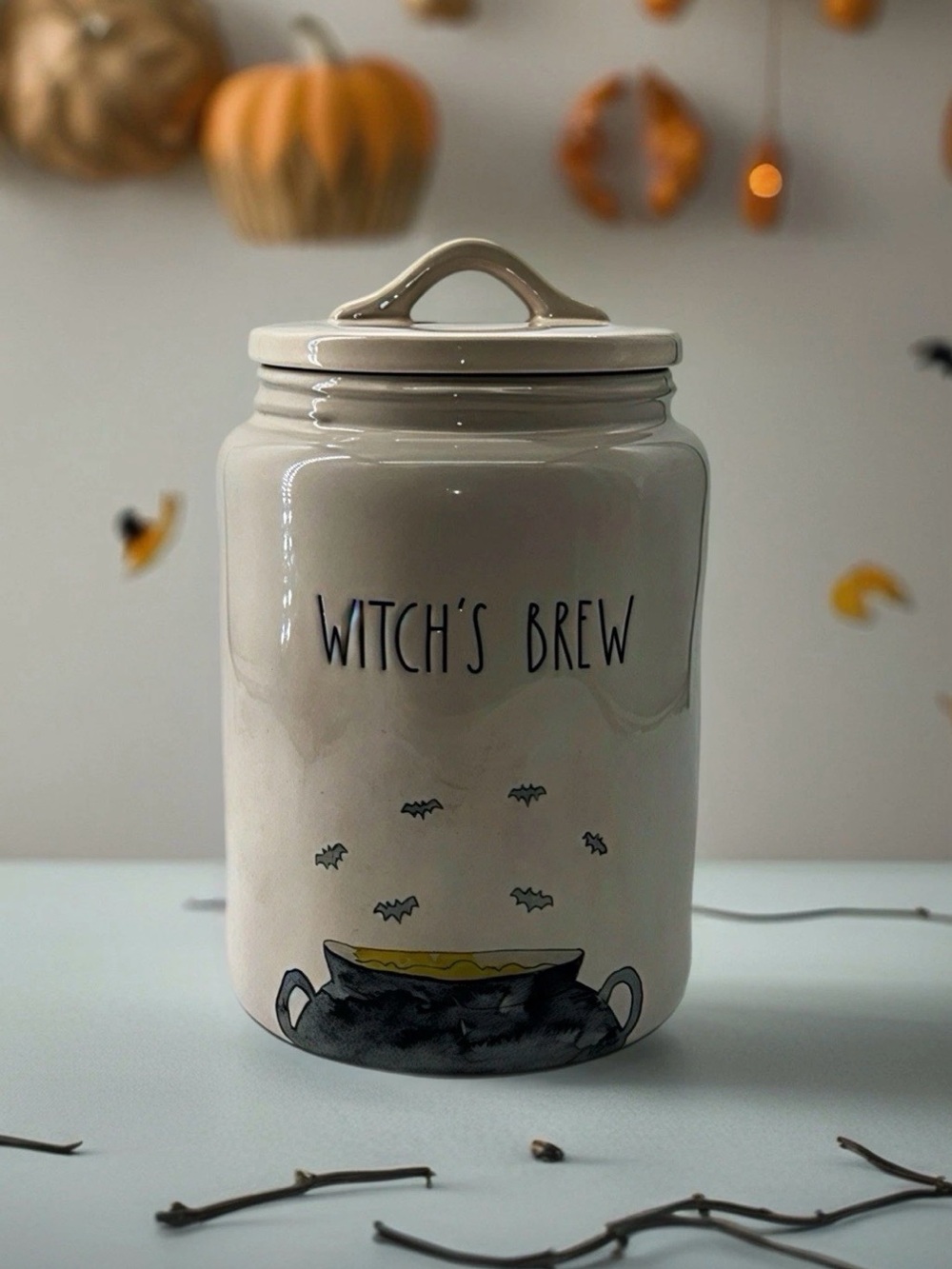 Rae Dunn "Witch's Brew" Canister/cookie jar Halloween Artisan Collection 9in NWT